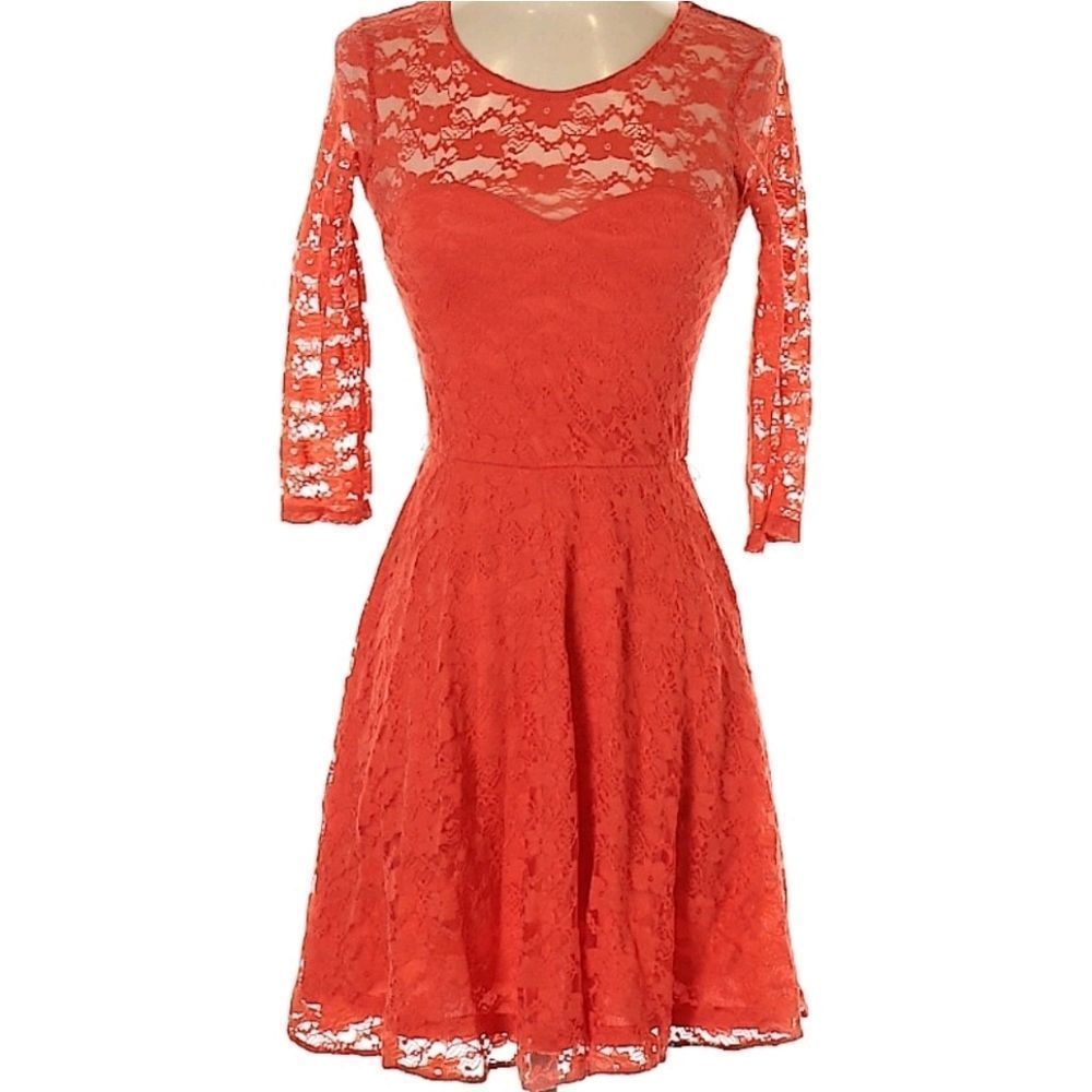 ASOS lace dress skater fit flare sweetheart neck